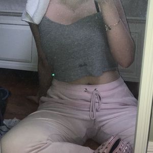 Garage Velour Pants Baby pink💕